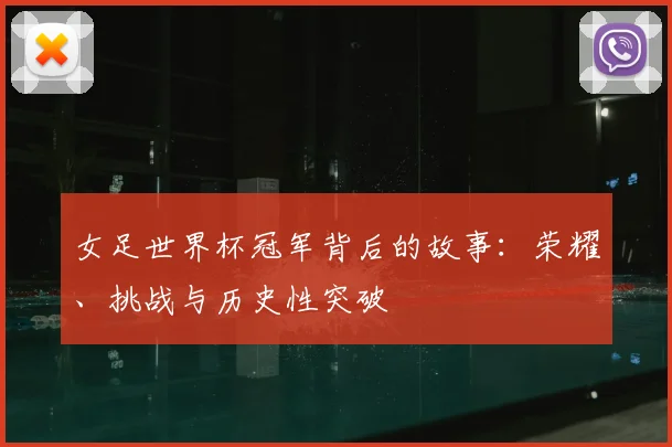 女足世界杯冠军背后的故事：荣耀、挑战与历史性突破